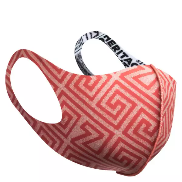 Stoffmaske wiederverwendbar Responsibility, Material Polyester Elasthan, rotorange-beige