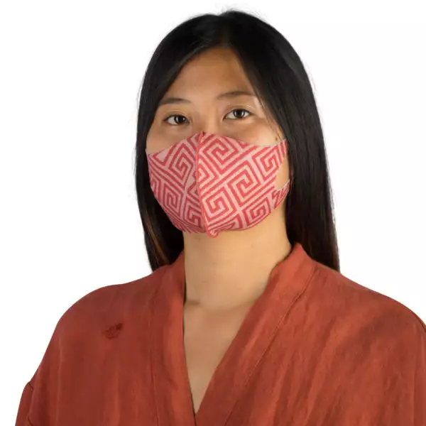 Stoffmaske wiederverwendbar Responsibility, Material Polyester Elasthan, rotorange-beige