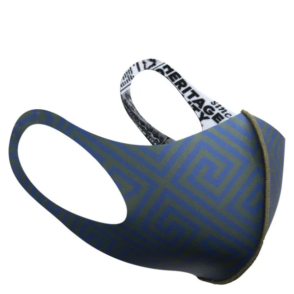 Stoffmaske wiederverwendbar Responsibility, Material Polyester Elasthan, blau-dunkelgrün