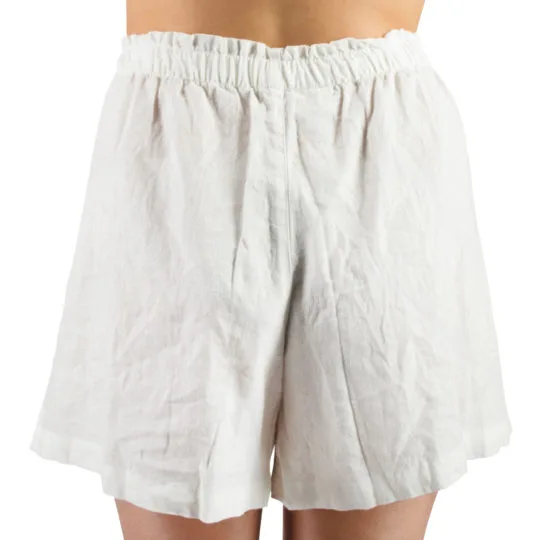 Shorts fuer Damen und Herren in S-M, weiss aus Leinen und Baumwolle, zoeppritz Shorty