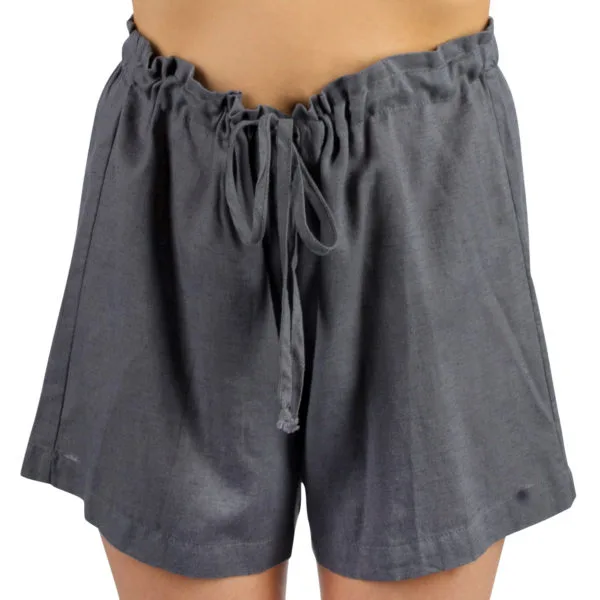 Shorts fuer Damen und Herren in S-M, dunkelgrau aus Leinen und Baumwolle, zoeppritz Shorty