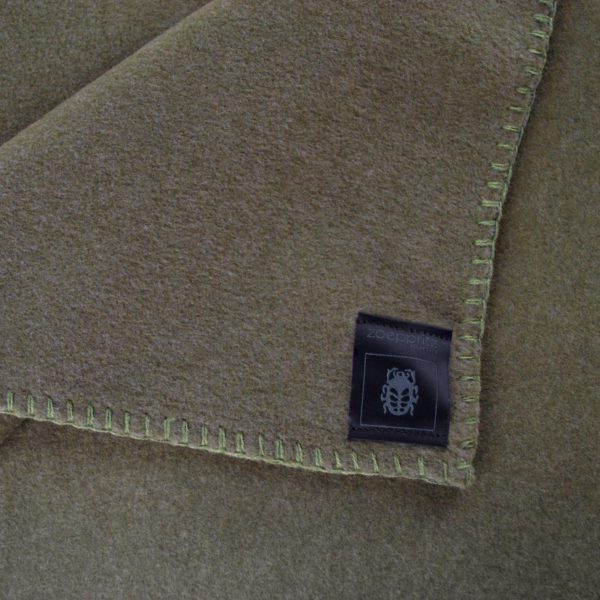 Blanket 160x200cm in military green, zoeppritz Soft-Fleece