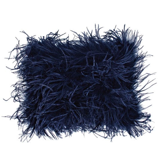 Kissenbezug 30x40cm in blau, flauschig mit Straussenfedern, zoeppritz Tweet
