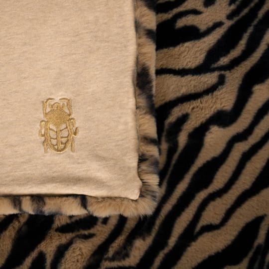 Blanket from Polyester and Cotton, caramel in 140x190cm, zoeppritz Reborn Tiger