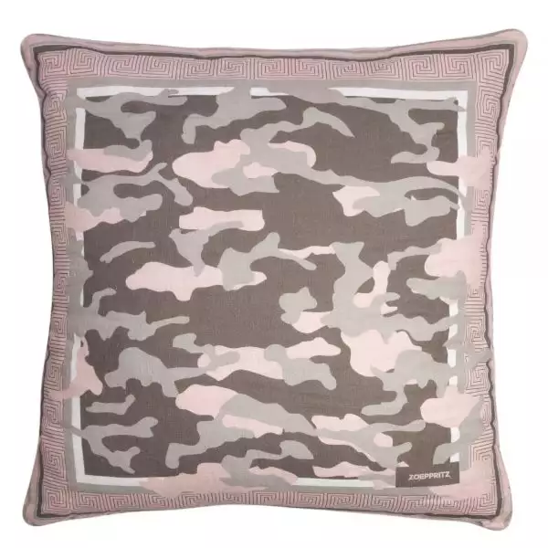 Kissenhuelle aus Leinen, rosa, in 80x80cm, zoeppritz Stay Camouflage