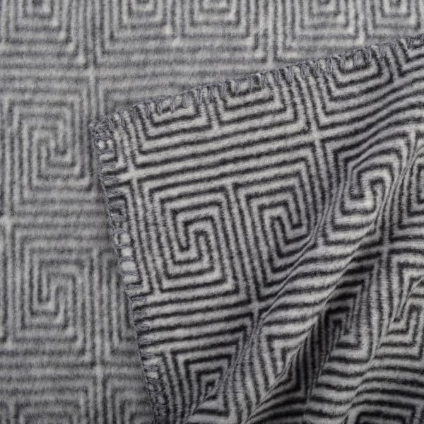 Blanket from polyester and viskose, light grey in 140x180cm, zoeppritz Absurd Centuries