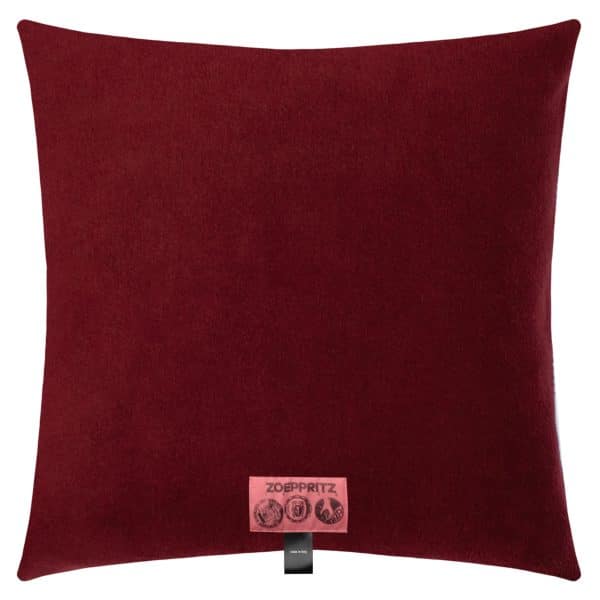 Kissenbezug aus Polyester und Viskose, weinrot in 40x40cm, zoeppritz, Soft-Fleece