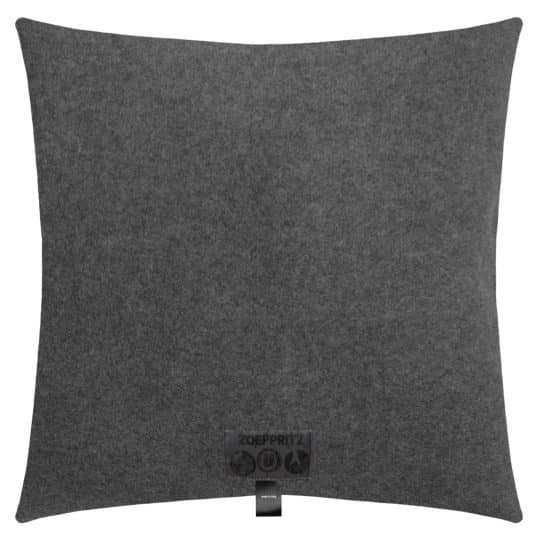 Kissenbezug aus Polyester und Viskose, mittelgrau melliert in 50x50cm, zoeppritz, Soft-Fleece